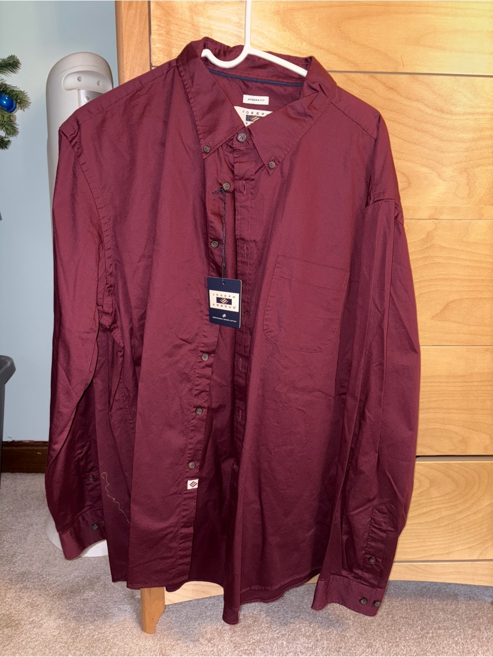 Joseph Abboud Deep Wine Button-Up Shirt